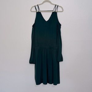 Jennifer Lopez Dark green dress with shoulder cut-outs - Size M